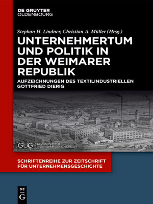 cover image of Unternehmertum und Politik in der Weimarer Republik